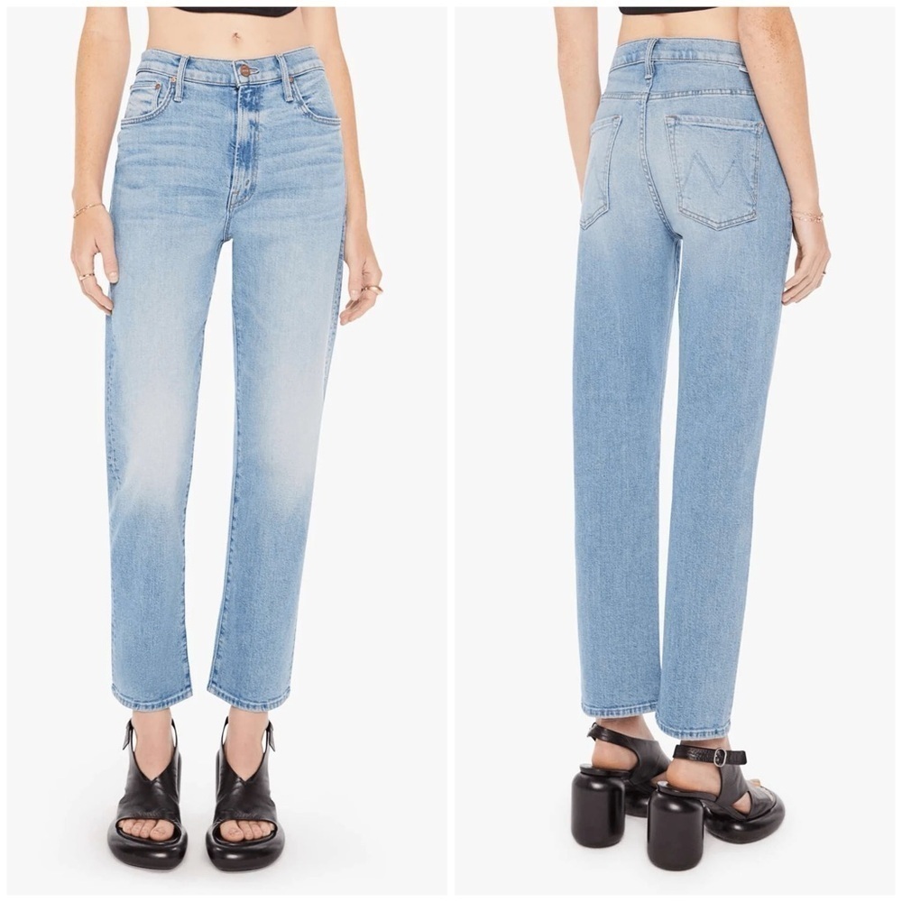 MOTHER The Ditcher Zip Flood Straight Leg Jeans Love On The Beat SZ 27 NWT